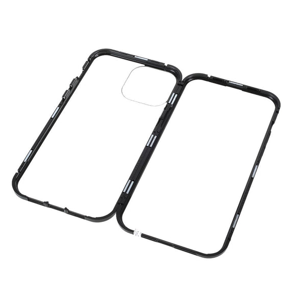 iPhone 13 Pro Magnetisk Cover m. Glas Bagside og Forside - Sort