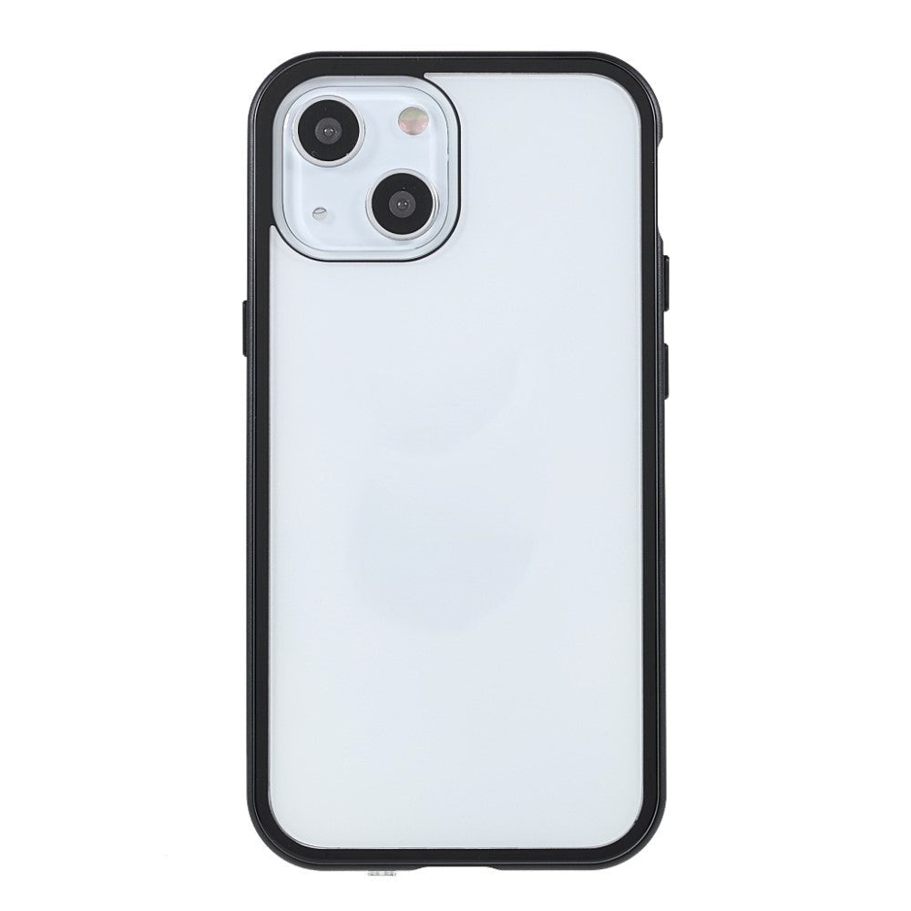iPhone 13 Magnetisk Cover m. Glas Bagside og Forside - Sort