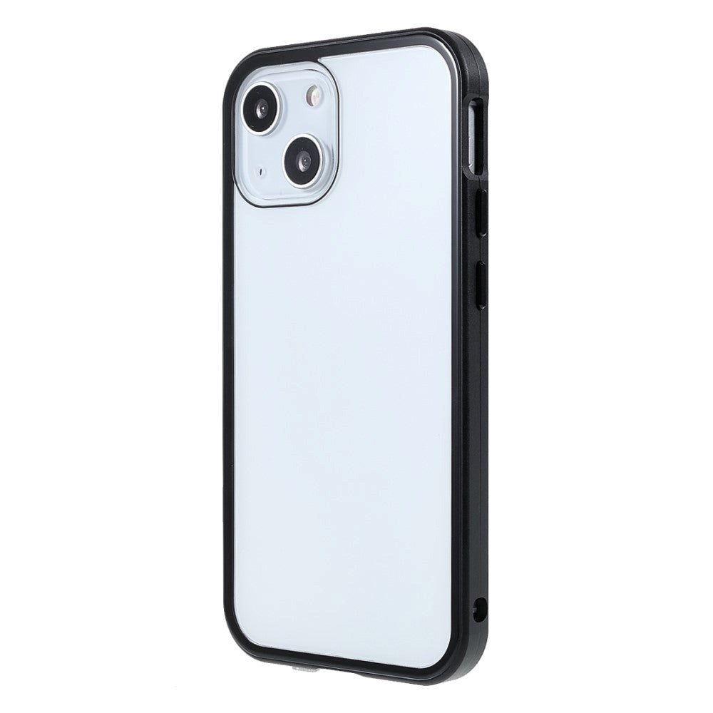 iPhone 13 Magnetisk Cover m. Glas Bagside og Forside - Sort