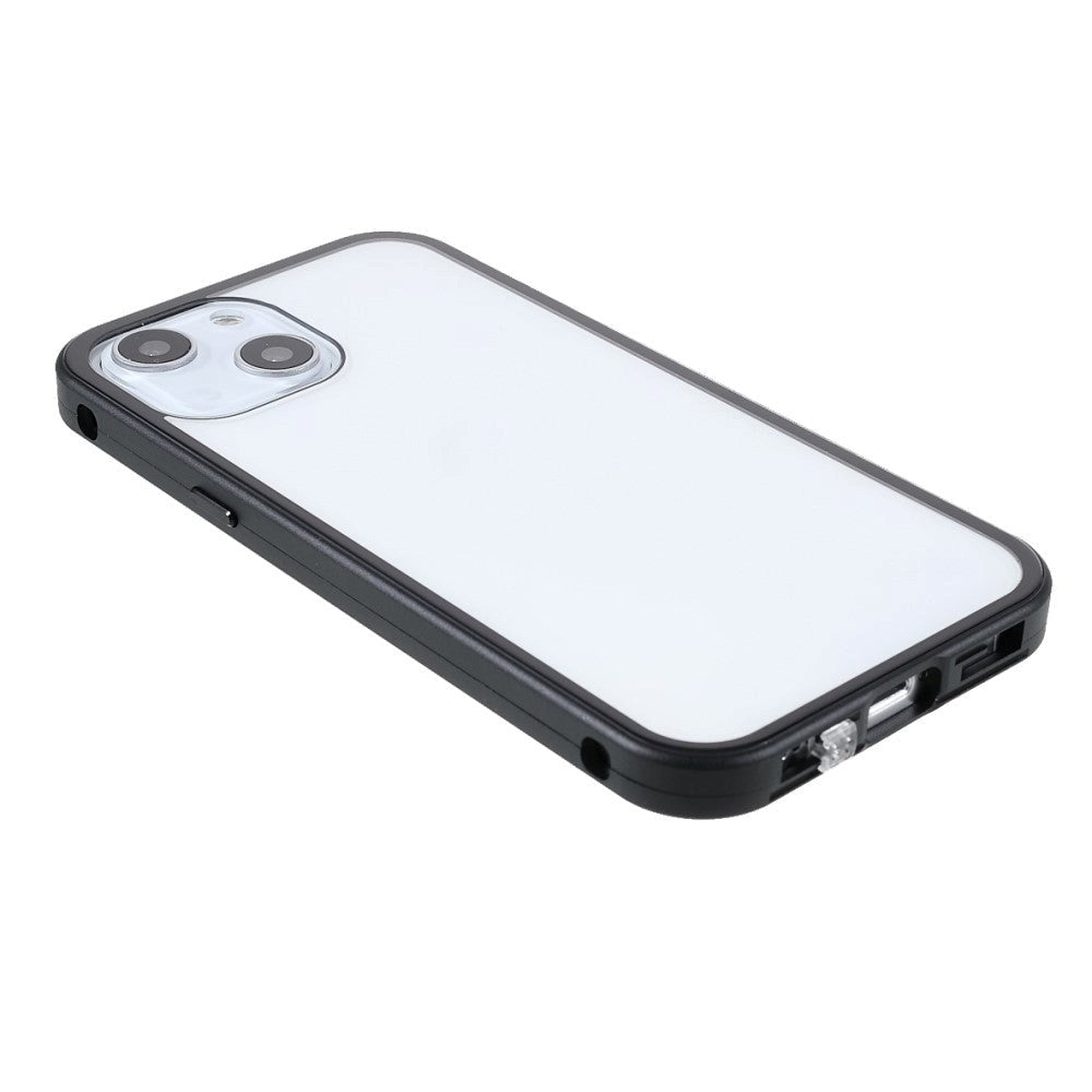 iPhone 13 Mini Magnetisk Cover m. Glas Bagside og Forside - Sort