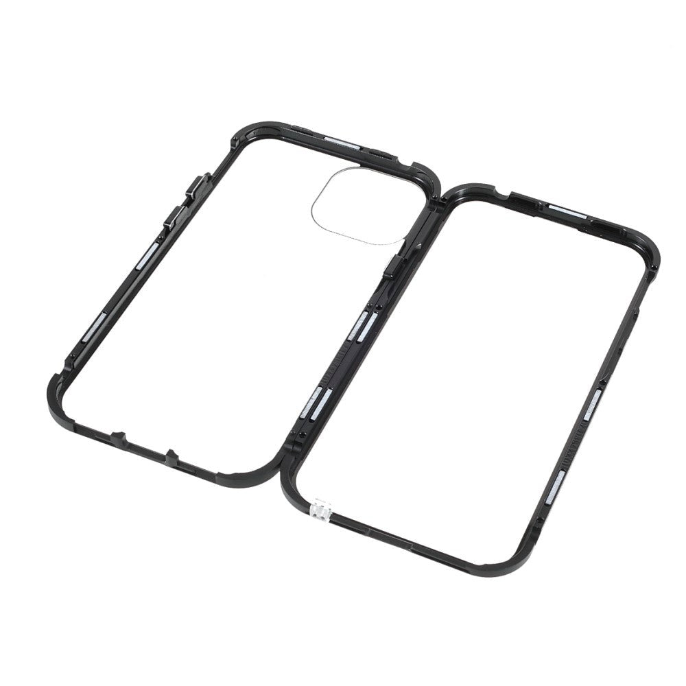 iPhone 13 Mini Magnetisk Cover m. Glas Bagside og Forside - Sort