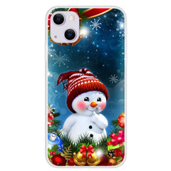 iPhone 13 Fleksibelt Plast Jule Cover - Tegneserie Snemand