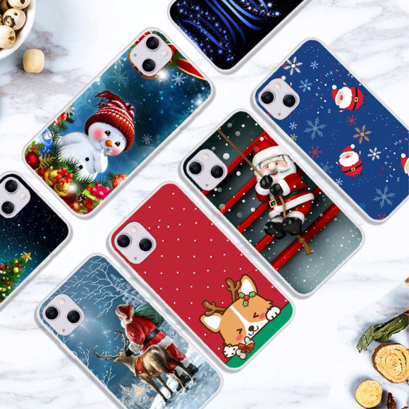 iPhone 13 Fleksibelt Plast Jule Cover - Tegneserie Snemand