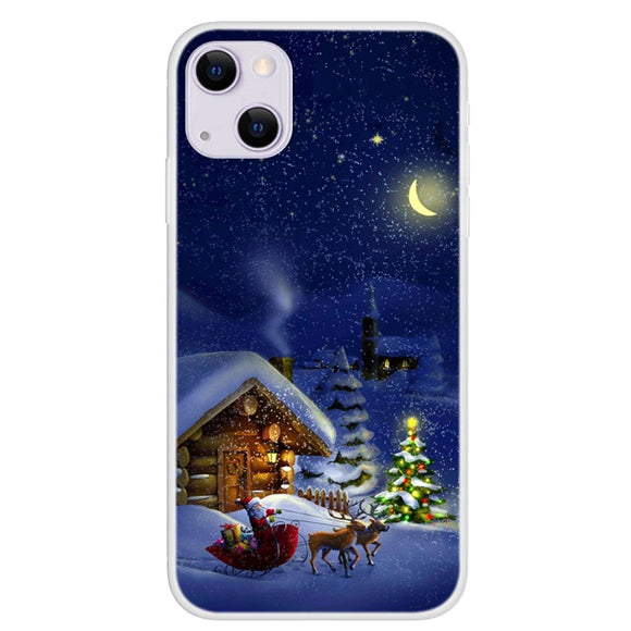 iPhone 13 Fleksibelt Plast Jule Cover - Stjernefyldt Nattehimmel