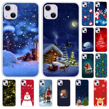 iPhone 13 Fleksibelt Plast Jule Cover - Stjernefyldt Nattehimmel