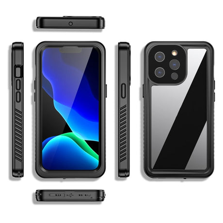 iPhone 13 Pro IP68 Støv- & Vandtæt Cover - Gennemsigtig / Sort