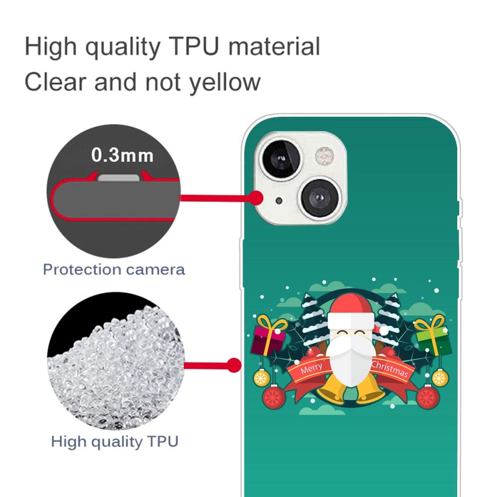 iPhone 13 Fleksibelt Plast Julecover - Merry Christmas - Glædelig Jul