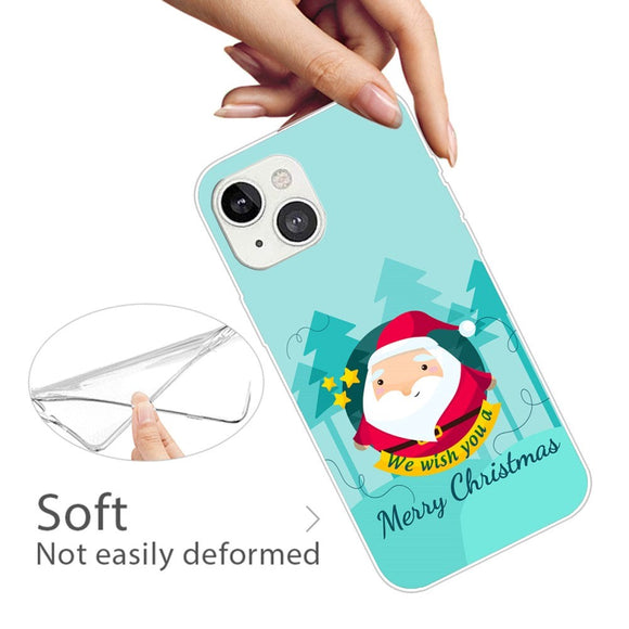 iPhone 13 Fleksibelt Plast Julecover - Merry Christmas - Tegneserie Julemand