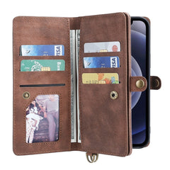 iPhone 12 / 12 Pro MEGSHI Læder Flip Cover m. Magnetisk Pung - Brun