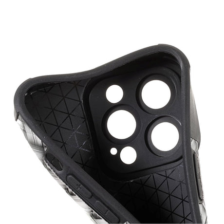 iPhone 13 Pro Fleksibelt Bagside Cover - Vævet Design - Grå
