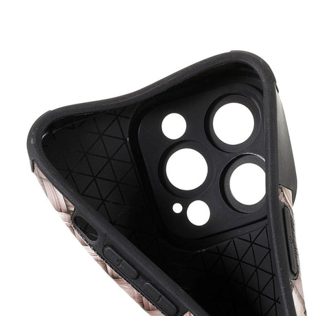 iPhone 13 Pro Fleksibelt Bagside Cover - Vævet Design - Brun