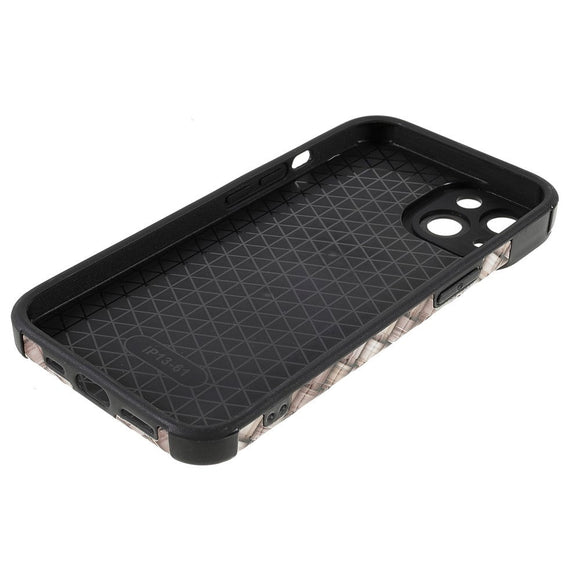 iPhone 13 Fleksibelt Bagside Cover - Vævet Design - Brun
