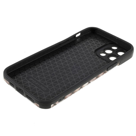 iPhone 12 Pro Fleksibelt Bagside Cover - Vævet Design - Brun