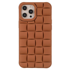 iPhone 13 Pro Gitter Tekstur Silikone Cover - Brun
