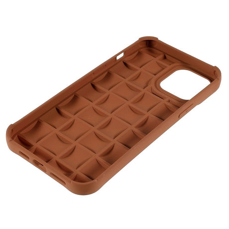 iPhone 13 Pro Gitter Tekstur Silikone Cover - Brun