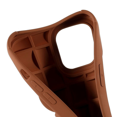 iPhone 13 Pro Gitter Tekstur Silikone Cover - Brun
