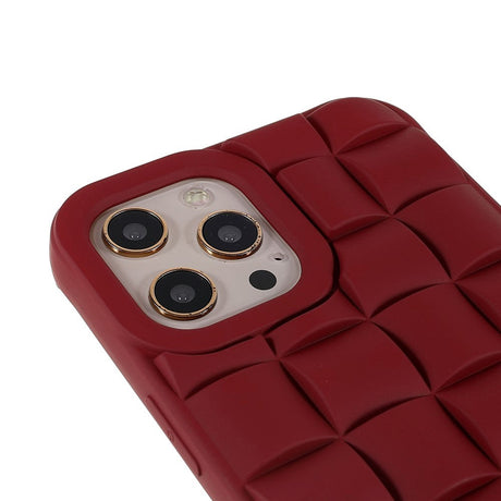 iPhone 13 Pro Gitter Tekstur Silikone Cover - Rød