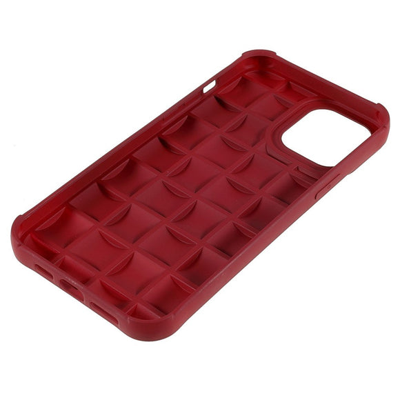 iPhone 13 Pro Gitter Tekstur Silikone Cover - Rød