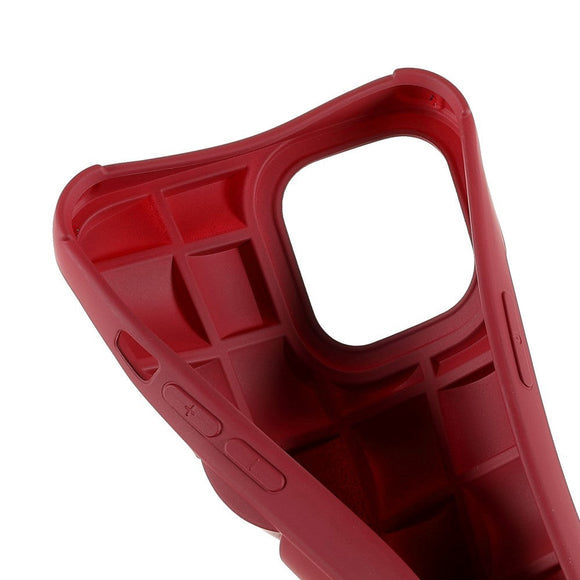 iPhone 13 Pro Gitter Tekstur Silikone Cover - Rød