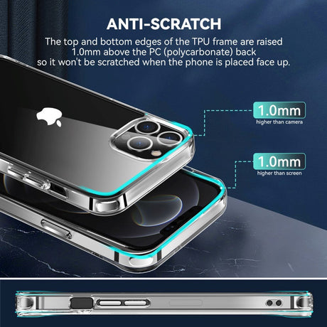 iPhone 12 Pro Max Crystal Clear Hybrid Plastik Cover - Gennemsigtig