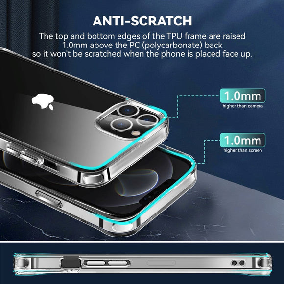 iPhone 12 Pro Max Crystal Clear Hybrid Plastik Cover - Gennemsigtig
