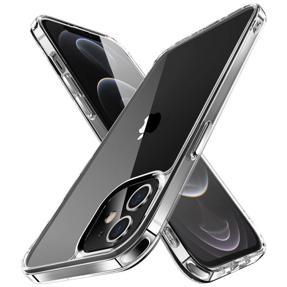 iPhone 12 / 12 Pro Crystal Clear Hybrid Plastik Cover - Gennemsigtig