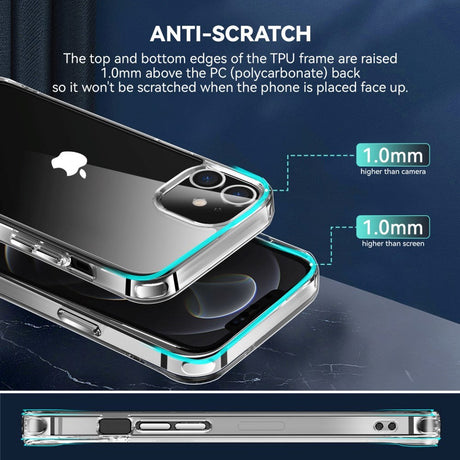 iPhone 12 / 12 Pro Crystal Clear Hybrid Plastik Cover - Gennemsigtig