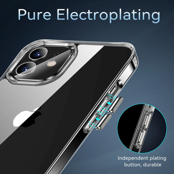 iPhone 12 / 12 Pro Crystal Clear Hybrid Plastik Cover - Gennemsigtig