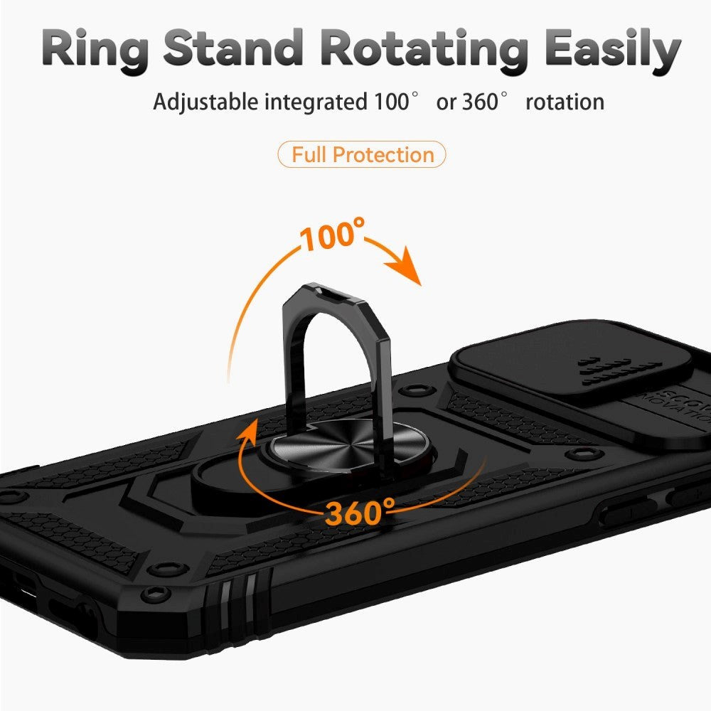 iPhone SE (2022 / 2020) / 8 / 7 Hybrid Håndværker Cover m. Magnetisk Kickstand & Camslider - Sort