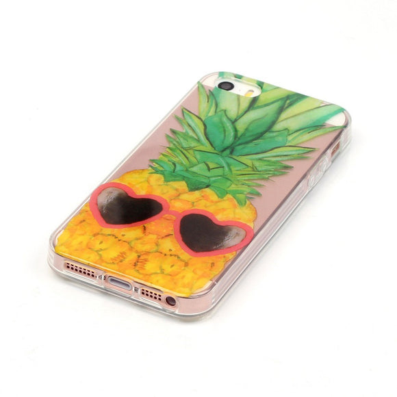 EIDERWOOD iPhone SE / 5 / 5s Fleksibel Plastik Cover m. Print - Ananas