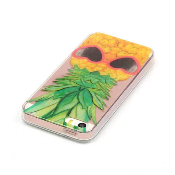 EIDERWOOD iPhone SE / 5 / 5s Fleksibel Plastik Cover m. Print - Ananas