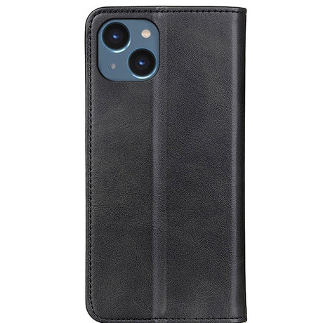 iPhone 14 Læder Cover m. Pung & Magnetisk Luk - Sort