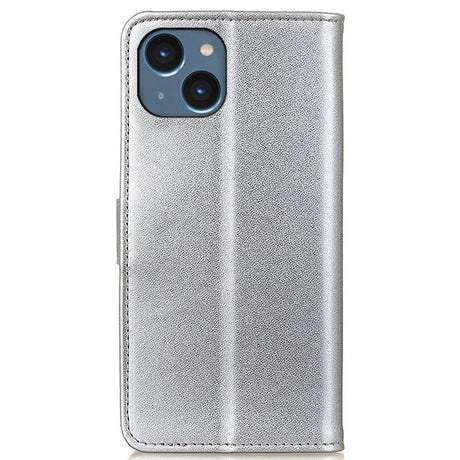 iPhone 14 Plus Læder Cover m. Pung  - Sølv