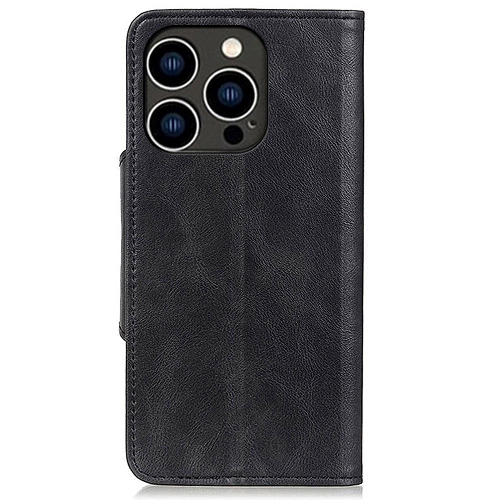 iPhone 14 Pro Læder Cover m. Pung - Sort