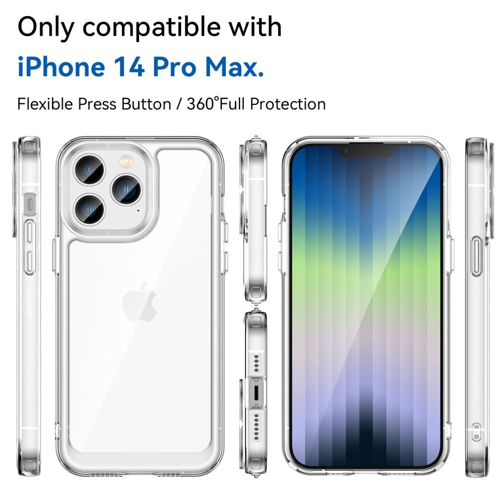 iPhone 14 Pro Max Hybrid Plastik Cover - Gennemsigtig