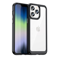 iPhone 14 Pro Hybrid Plastik Cover - Gennemsigtig / Sort
