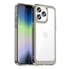 iPhone 14 Pro Hybrid Plastik Cover - Gennemsigtig / Transparent Grå