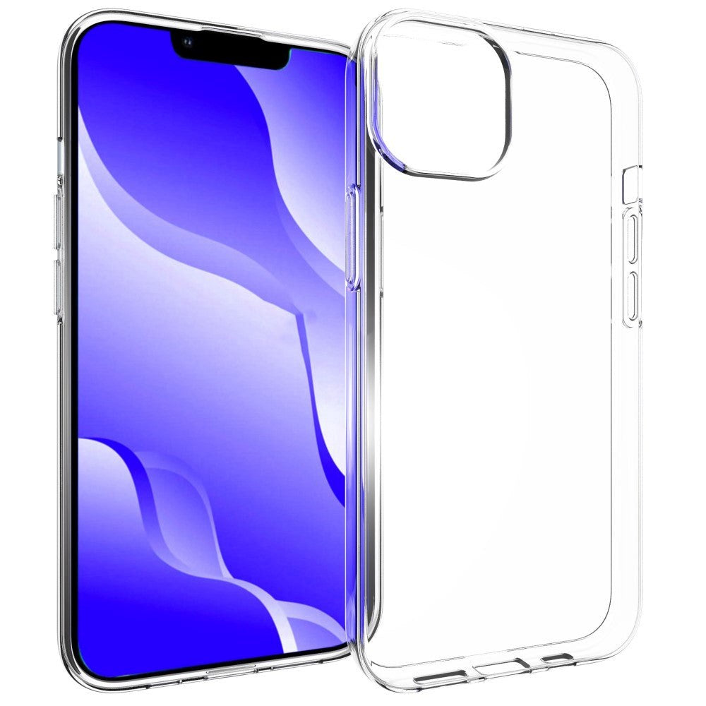 iPhone 14 Fleksibel Plastik Bagside Cover - Gennemsigtig