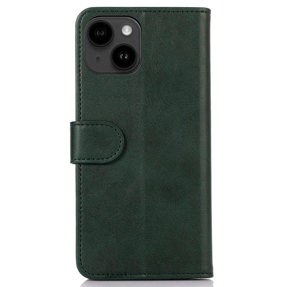 iPhone 14 Plus Kunst Læder Cover m. Pung - Grøn