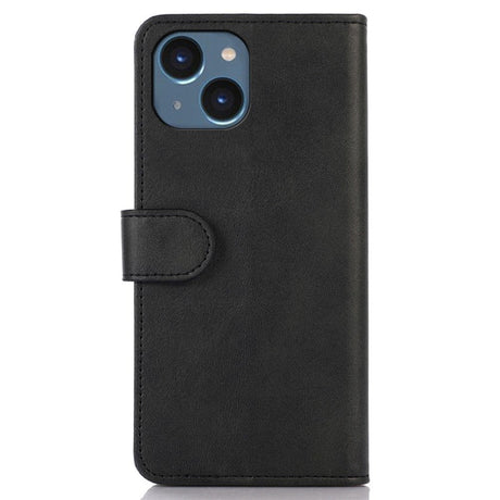 iPhone 14 Kunst Læder Cover m. Pung - Sort