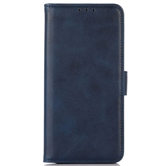 iPhone 14 Kunst Læder Cover m. Pung - Blå