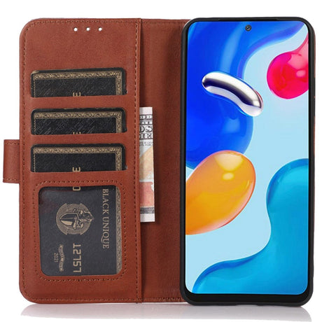 iPhone 14 Kunst Læder Cover m. Pung - Brun