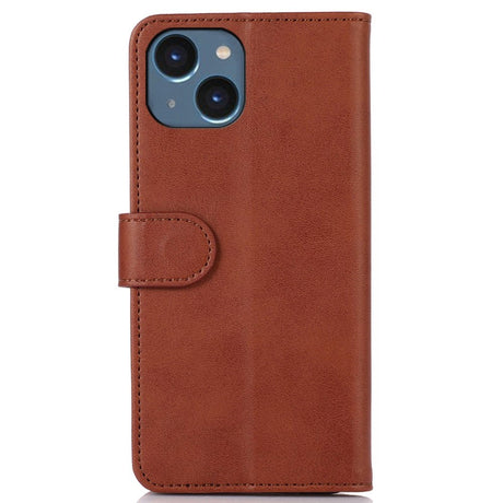 iPhone 14 Kunst Læder Cover m. Pung - Brun
