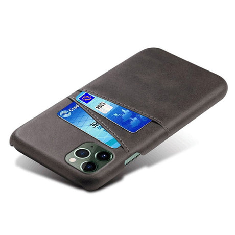 iPhone 14 Læderbetrukket Plastik Cover m. Kortholder - Sort