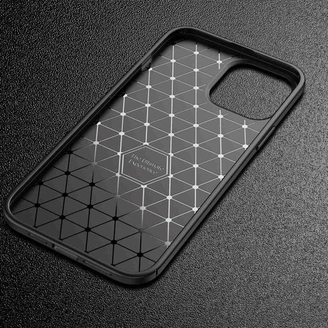 iPhone 14 Pro Carbon Fiber Fleksibelt Plastik Cover - Sort