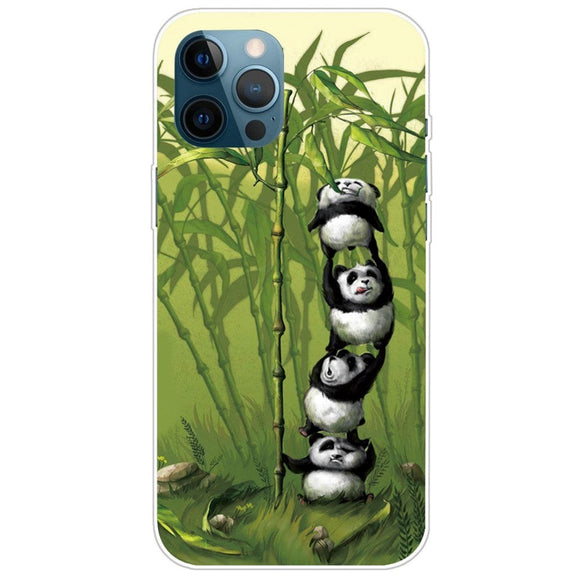 iPhone 14 Pro Fleksibelt Blødt Plastik Cover - Pandaer