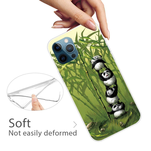 iPhone 14 Pro Fleksibelt Blødt Plastik Cover - Pandaer