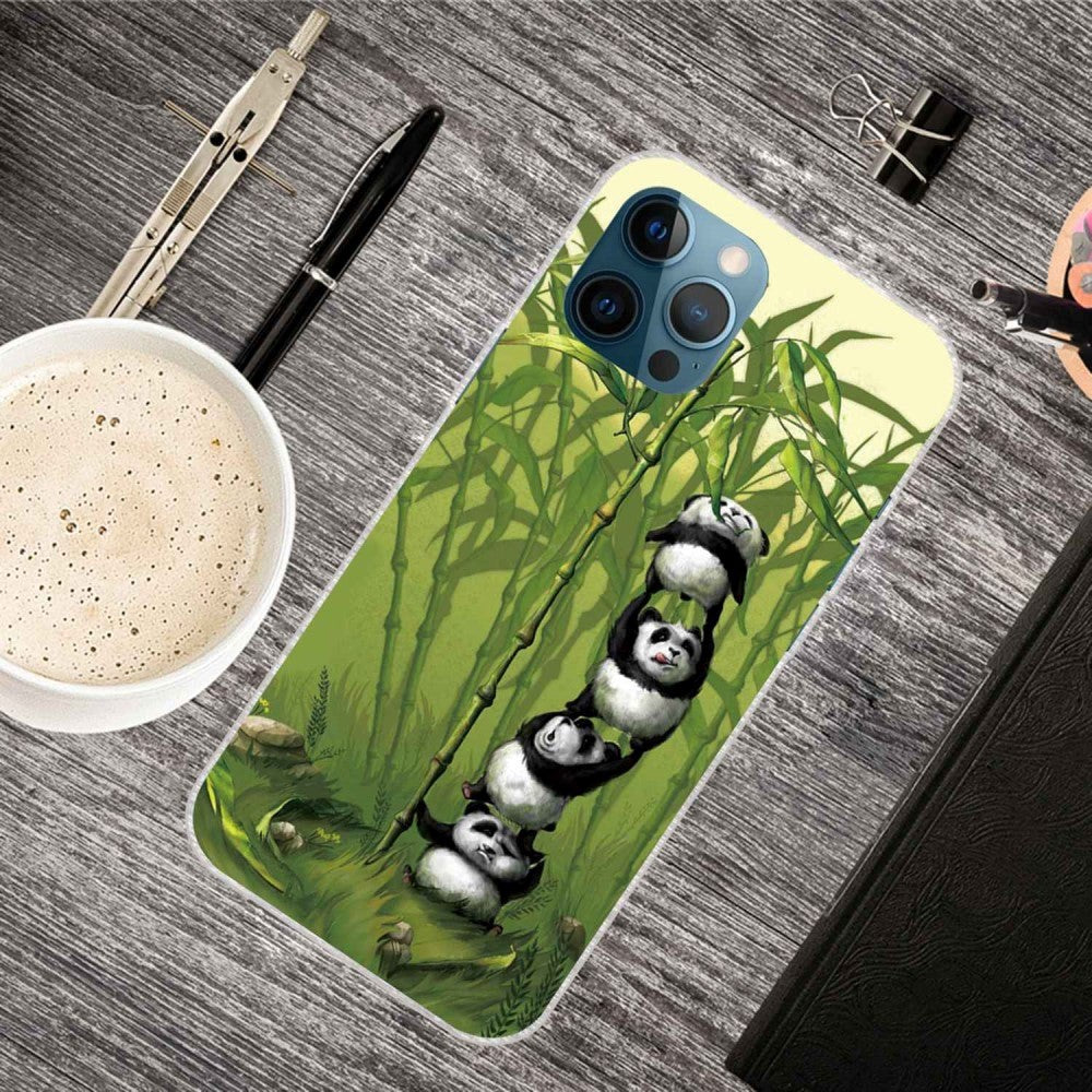iPhone 14 Pro Fleksibelt Blødt Plastik Cover - Pandaer