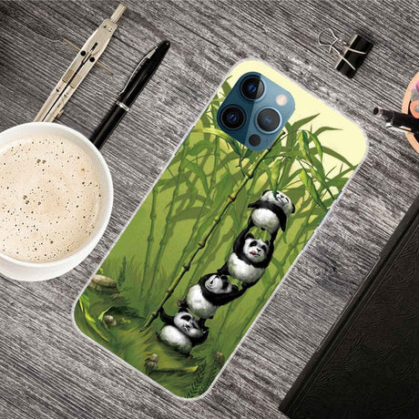 iPhone 14 Pro Fleksibelt Blødt Plastik Cover - Pandaer