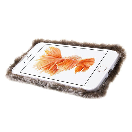 iPhone 8 Plus / 7 Plus Kanin Pels Cover Case Gråbrun